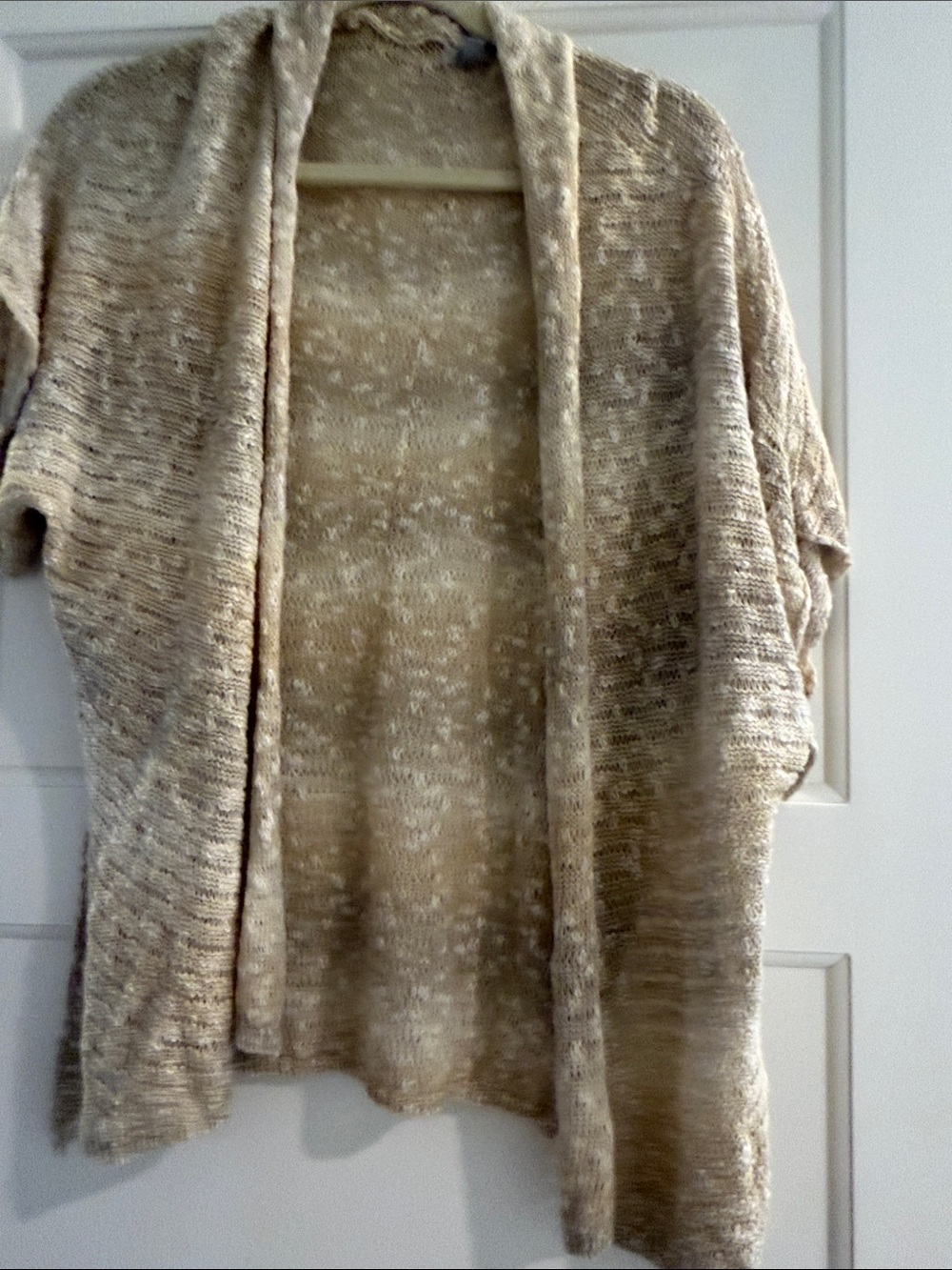 Ecote Neutral Beige Open-Front Knit Cardigan